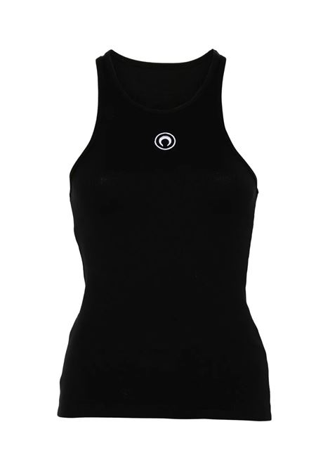 tank top moon logo ribbed donna nero MARINE SERRE | WTT014ACJER0011BK99